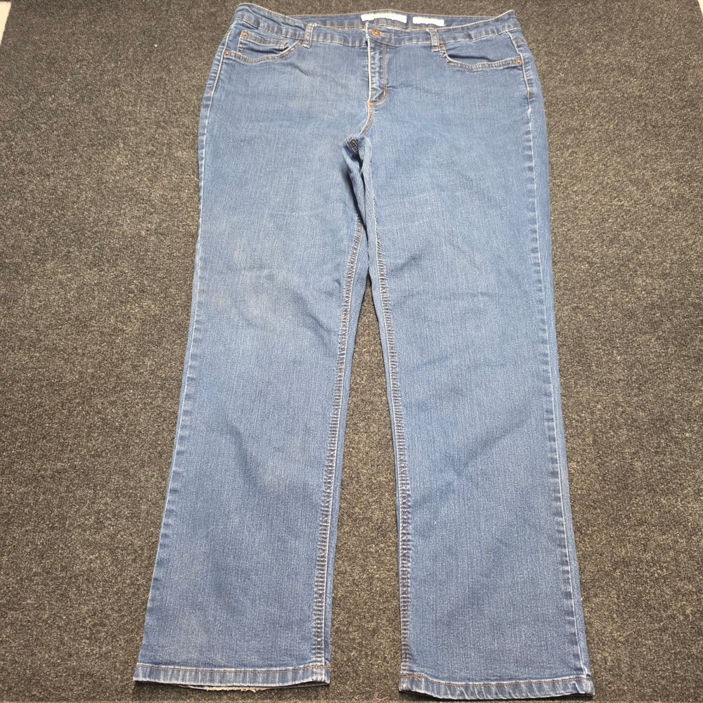 Jones New York Jeans Lexington Straight Leg Medium Wash Denim Plus Size 18W